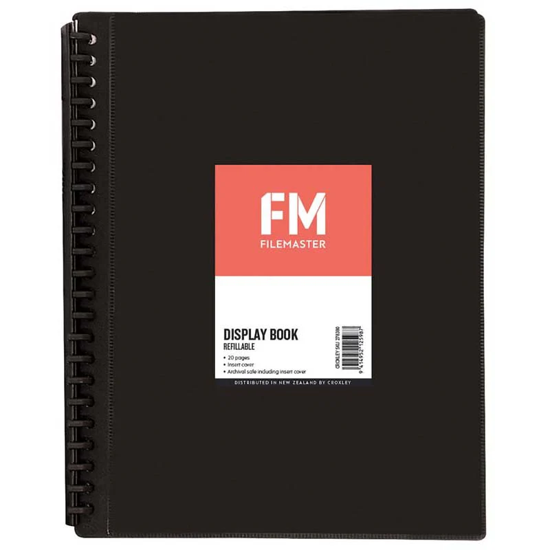 FM Display Book Insert Cover 20 Pocket Refillable Size A4 Polypropylene - Nail Gallerys