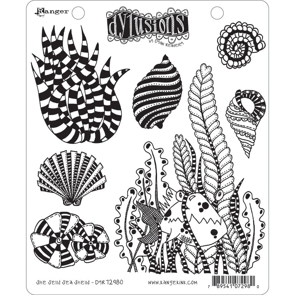 Dyan Reaveley's Dylusions Stamp Collection She Sells Sea Shells - Nail Gallerys