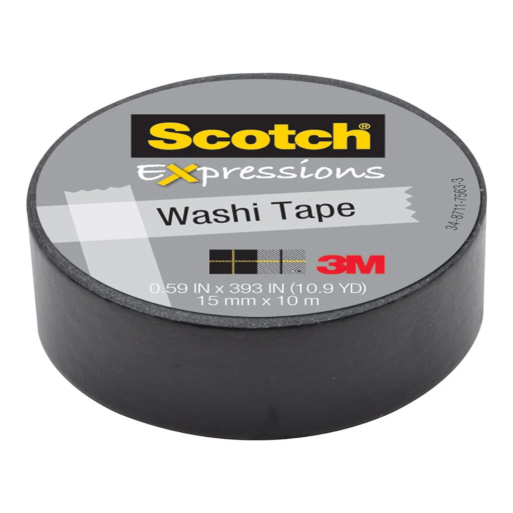 Scotch Expressions Washi Tape C314-blk 15mmx10m Black - Nail Gallerys