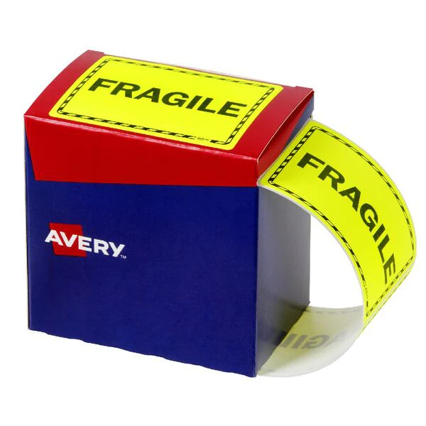 Avery Label Dispenser Fragile 75x99.6mm 750 Labels - Nail Gallerys