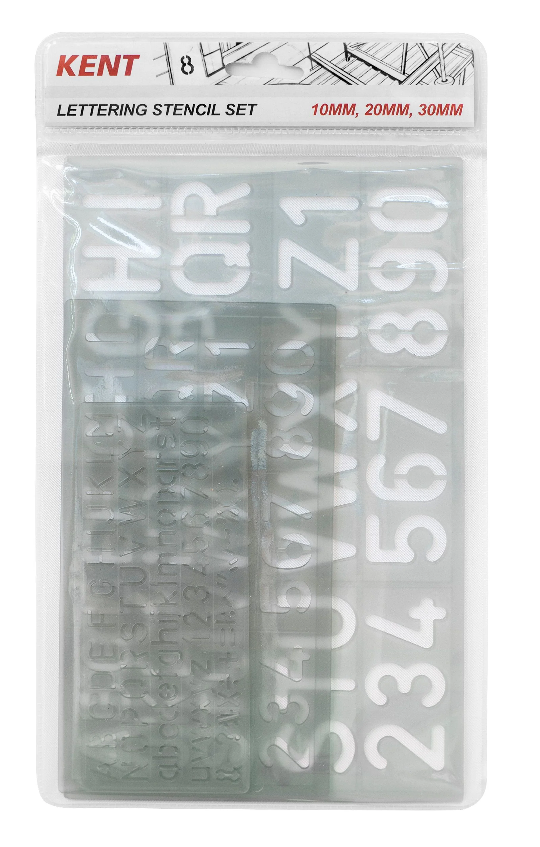Kent Lettering Stencil Set of 3 - Nail Gallerys