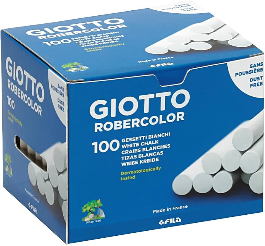 Giotto Robercolor White Chalk Box of 100 - Nail Gallerys
