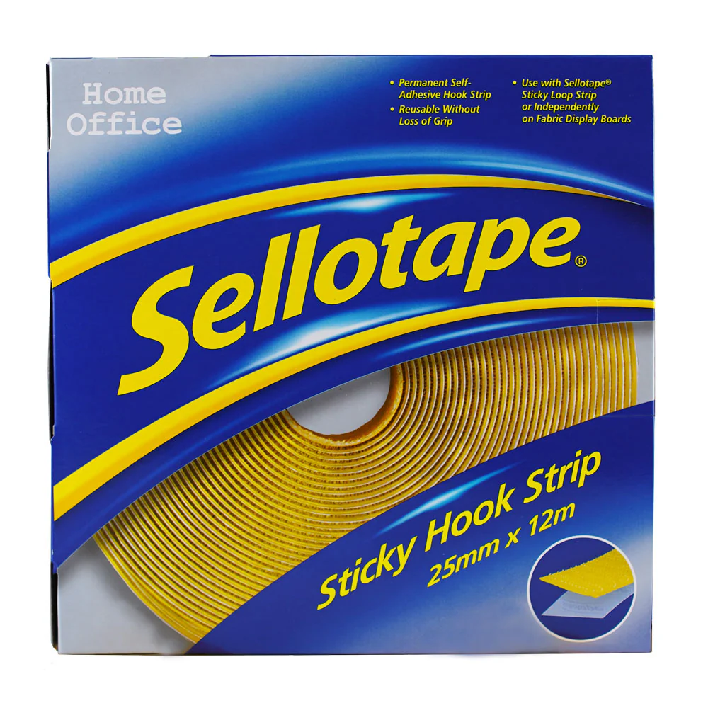 Sellotape Sticky Hook Strip Permanent 25mm X 12m - Nail Gallerys
