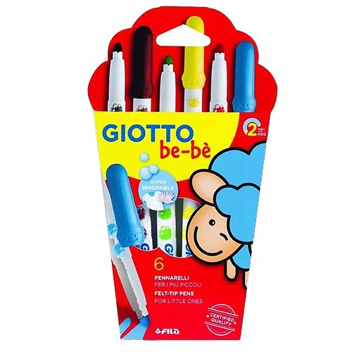 Giotto Be-Be Fibre Pens Set of 6 - Nail Gallerys