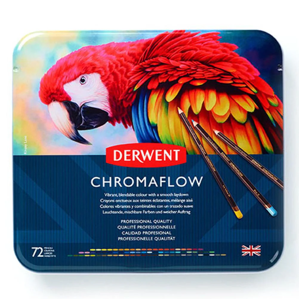 Derwent Chromaflow Coloured Pencils Tin of 72 - Nail Gallerys