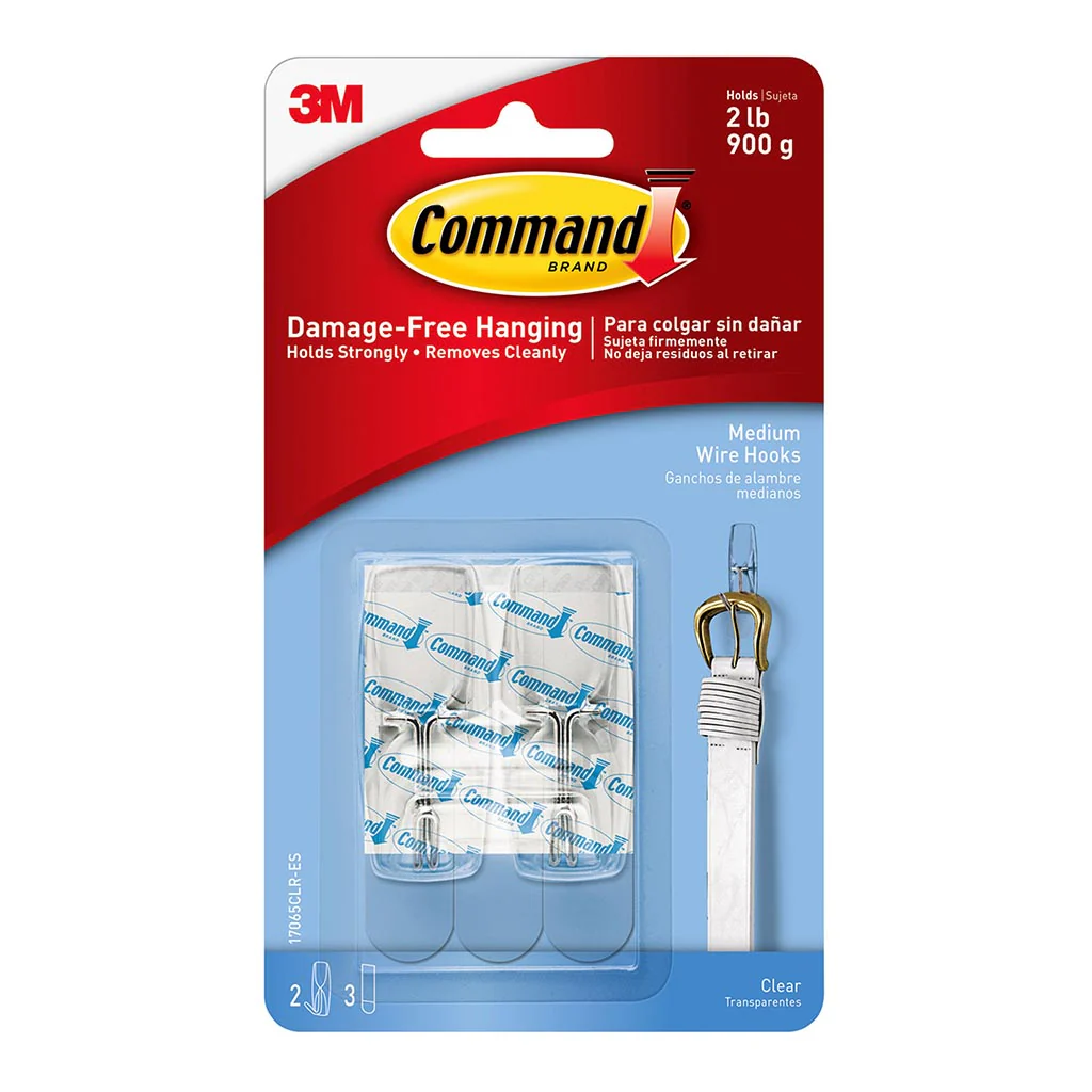 Command Medium Clear Wire Hook Pack of 2 - Nail Gallerys