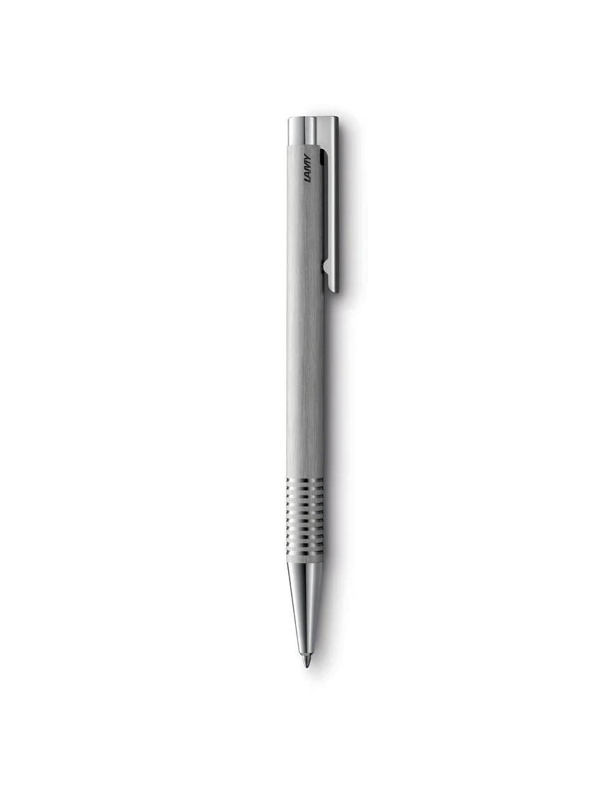 Lamy Logo 206 Brushed Steel Ballpoint Pen - Nail Gallerys