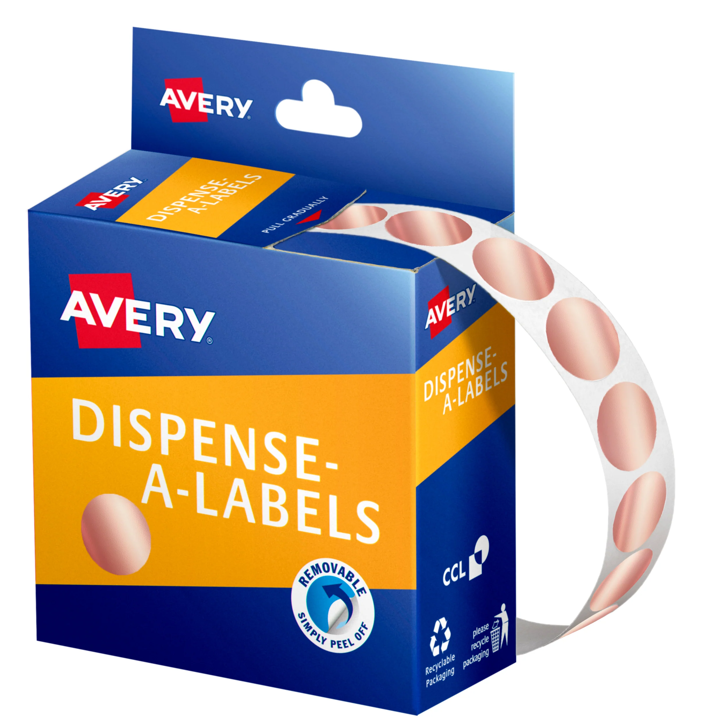 Avery Label Dispenser Rose Gold Round 14mm Pack of 500 - Nail Gallerys