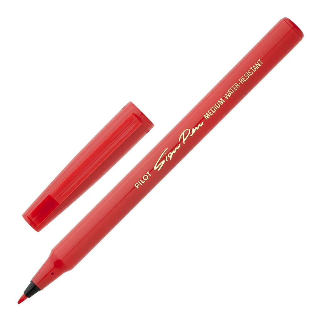 Pilot Sign Pen Fibre Tip 0.6mm Red - Pack Of 12 - Nail Gallerys