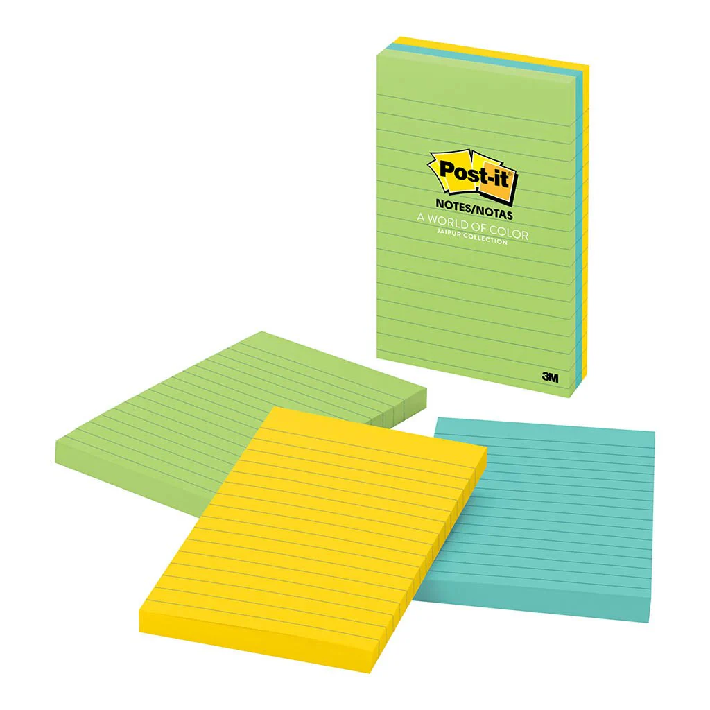 Post-it Notes 660-3au Jaipur Collection Lined 101x152mm Pack Of 3 - Nail Gallerys