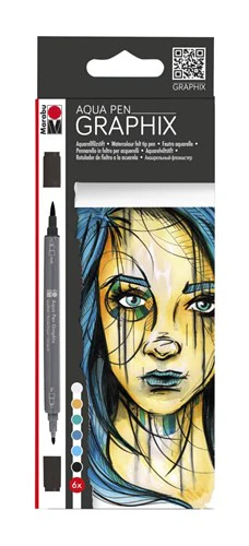 Marabu Aqua Pen Graphix Metropolitan Set Of 6 - Nail Gallerys