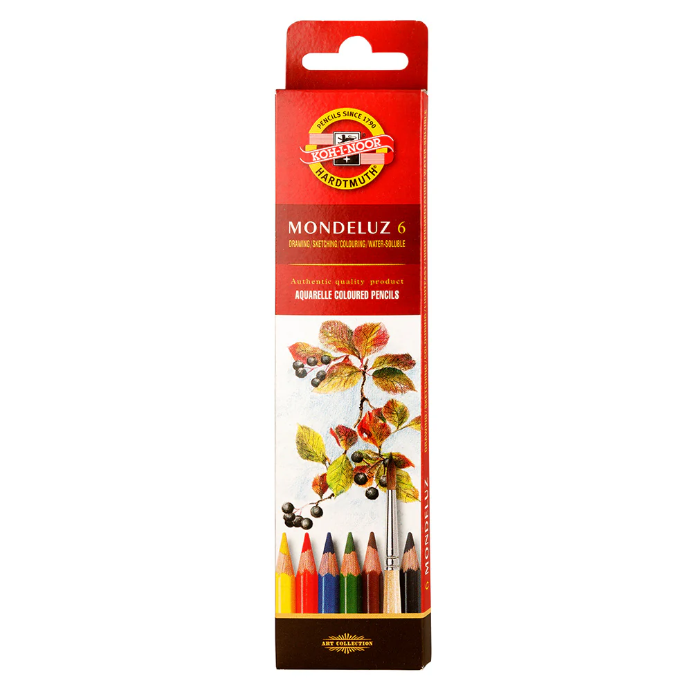 Koh-I-Noor Mondeluz Aquarelle Pencils Pack of 6 - Nail Gallerys