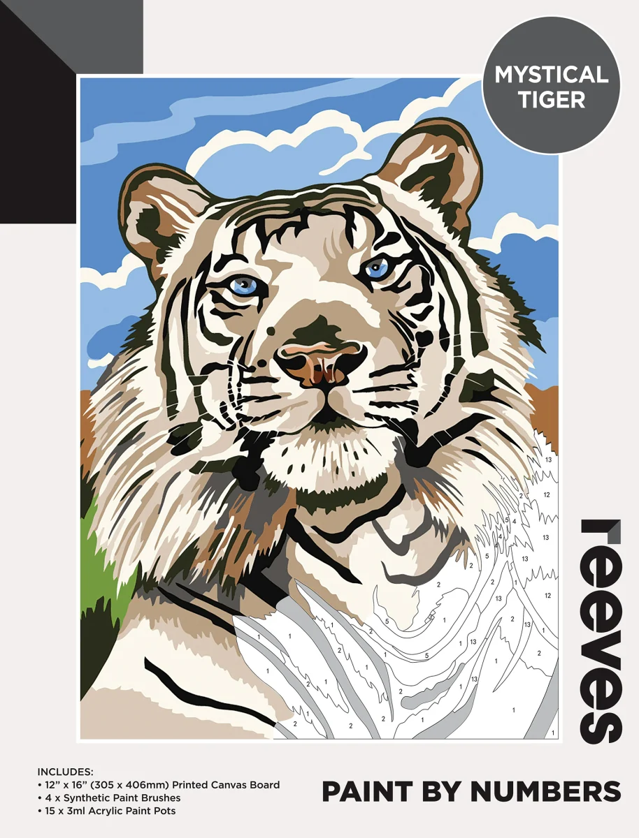 Reeves Paint By Numbers 12x16 Inch Tiger - Nail Gallerys