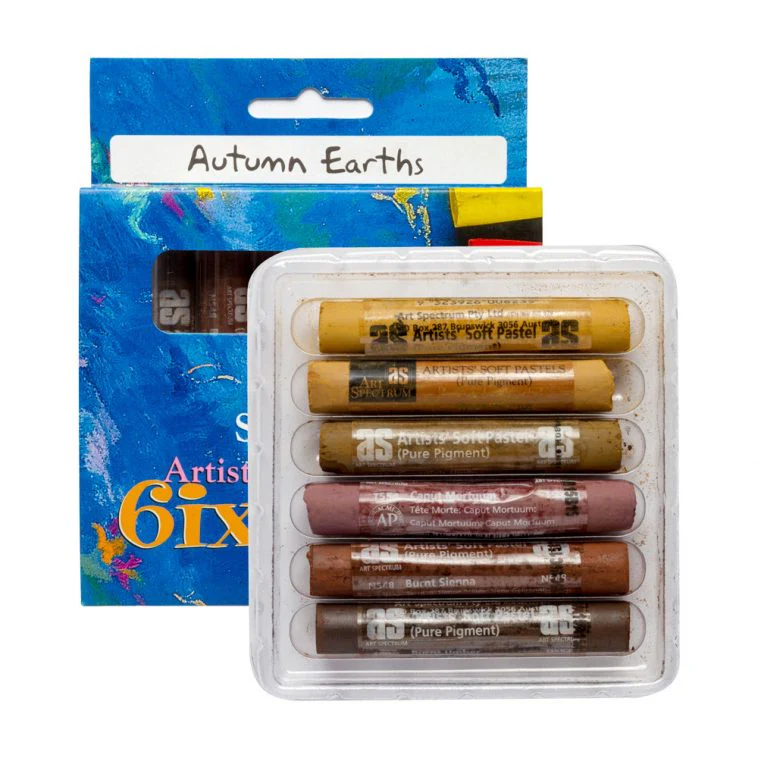 Art Spectrum Soft Round Pastels Set Of 6 - Autumn Earths - Nail Gallerys