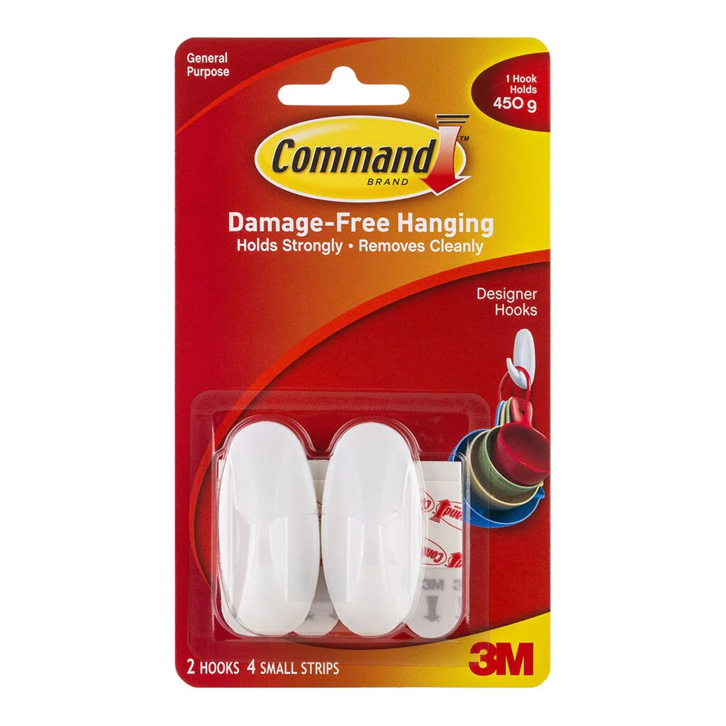 Command Hook 17082 Small White Designer Pack Of 2 - Nail Gallerys