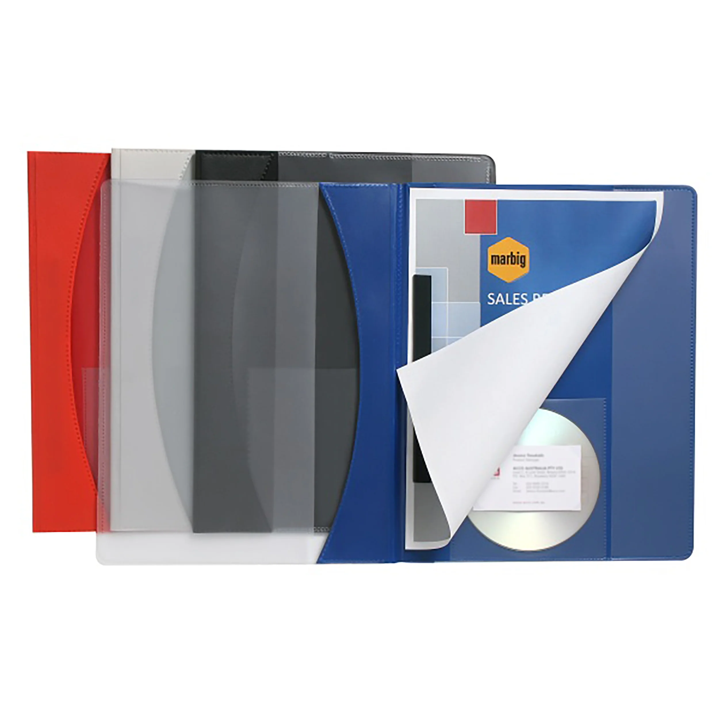 Marbig Flat Files With Insert Cover A4 Premier Blue - Nail Gallerys