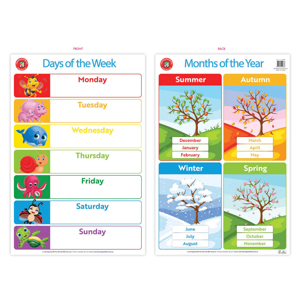 Learning Can Be Fun Days Of The Week And Months Of The Year Wall Chart - Nail Gallerys