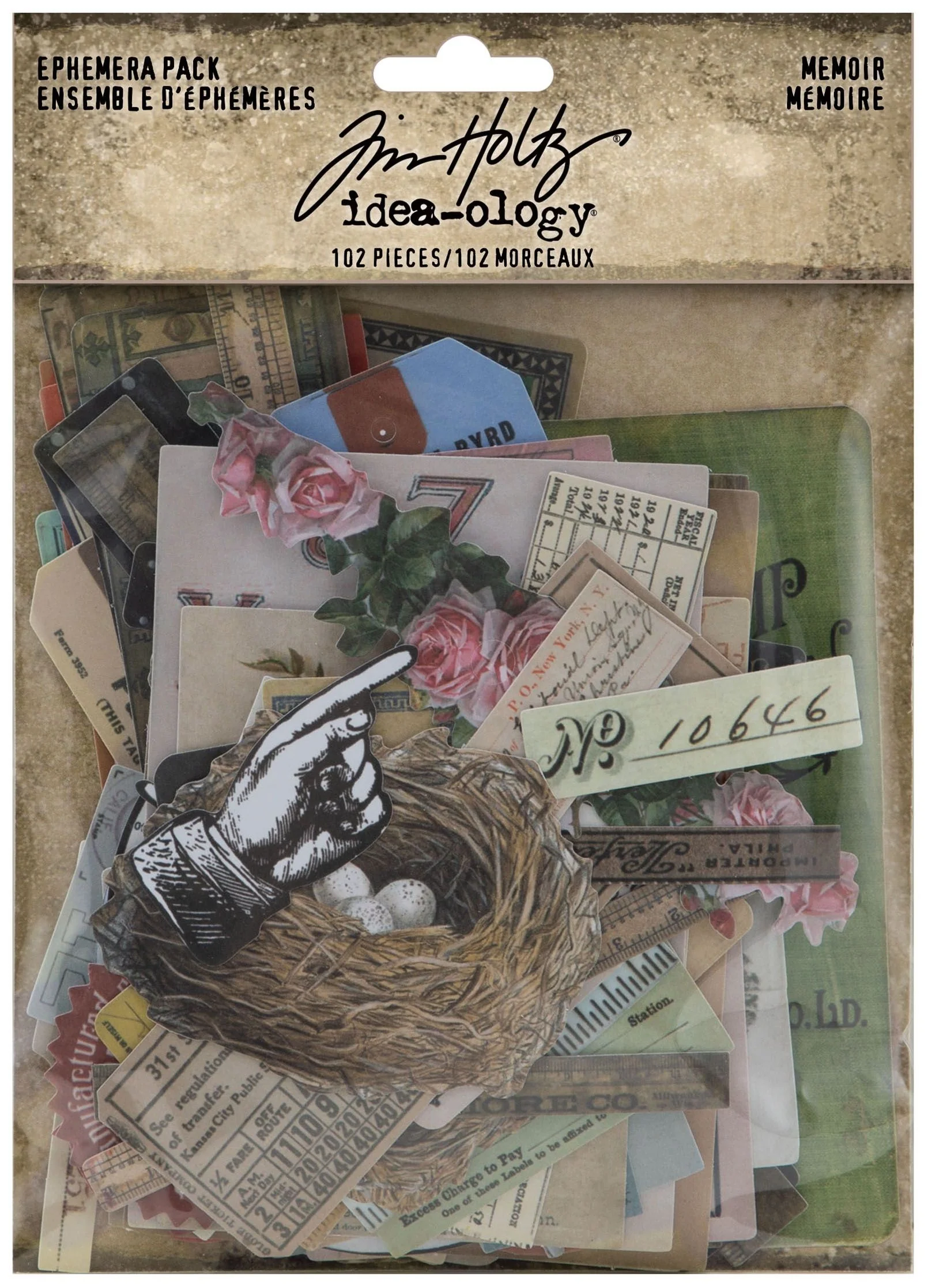 Tim Holtz Idea-Ology Memoir Ephemera Pack of 12 Pieces - Nail Gallerys