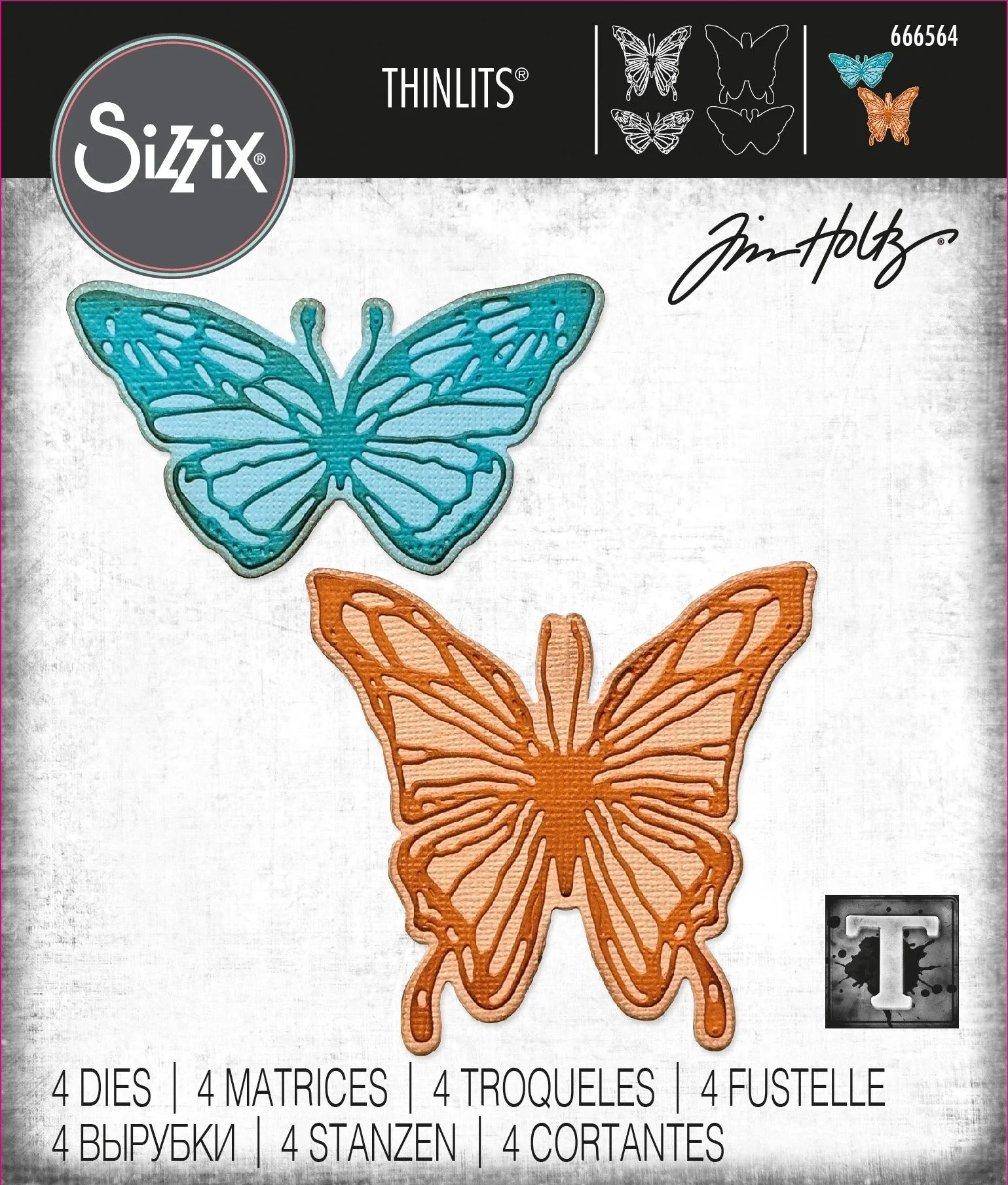 Sizzix by Tim Holtz Scribbly Butterfly Thinlits Dies - Nail Gallerys