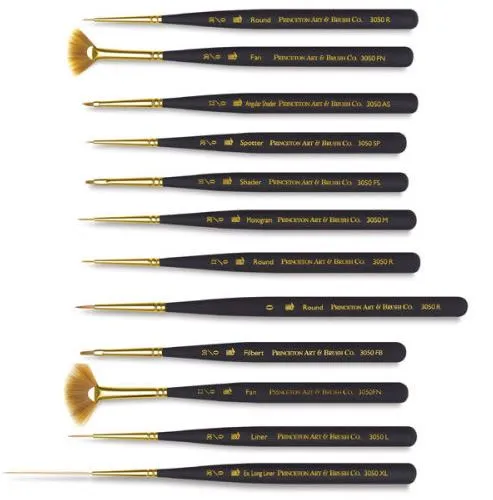 Princeton 3050 Mini-Detailer Brushes Set Of 12 - Nail Gallerys