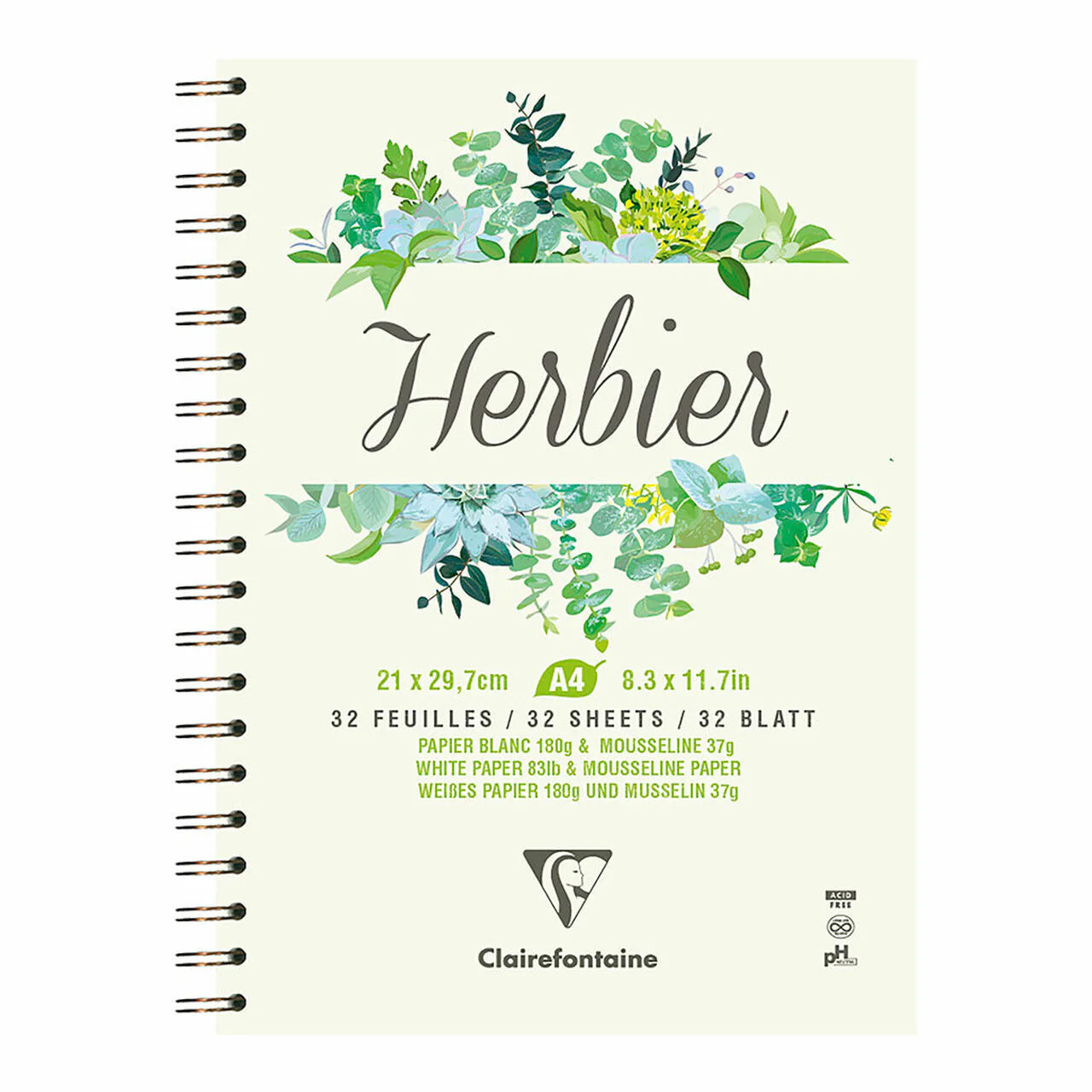 Clairefontaine Herbier Spiral Book A4 180gsm 32 Sheets - Nail Gallerys