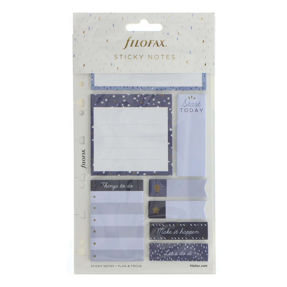 Filofax Indigo Sticky Notes Pack - Nail Gallerys