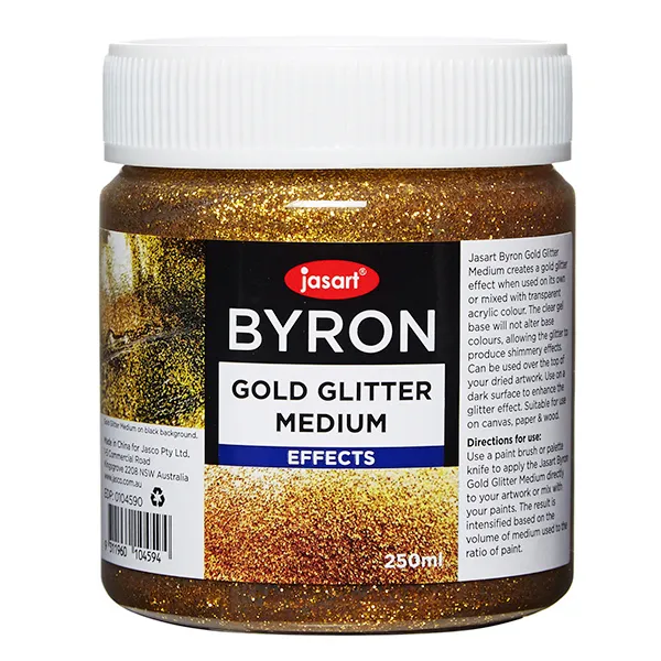 Jasart Byron 250ml Gold Glitter Medium - Nail Gallerys