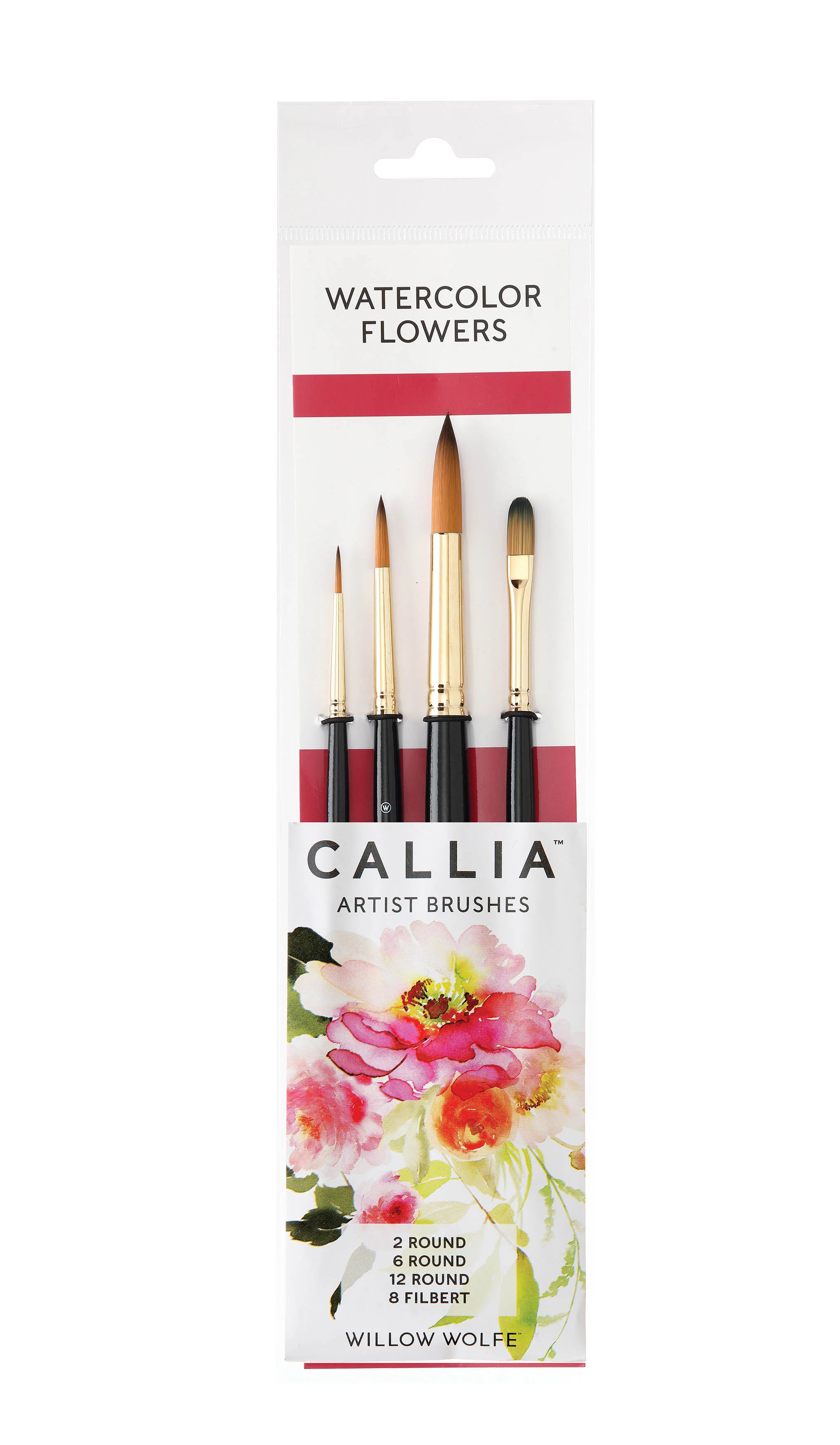 Willow Wolfe Callia Watercolour Flowers Synthetic Sable Brush Set - Nail Gallerys