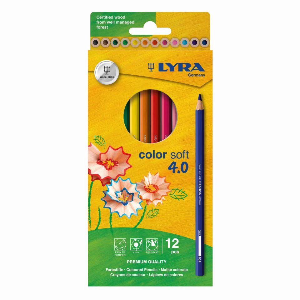 Lyra Color Soft 4.0 Assorted Colouring Pencils Set of 12 - Nail Gallerys
