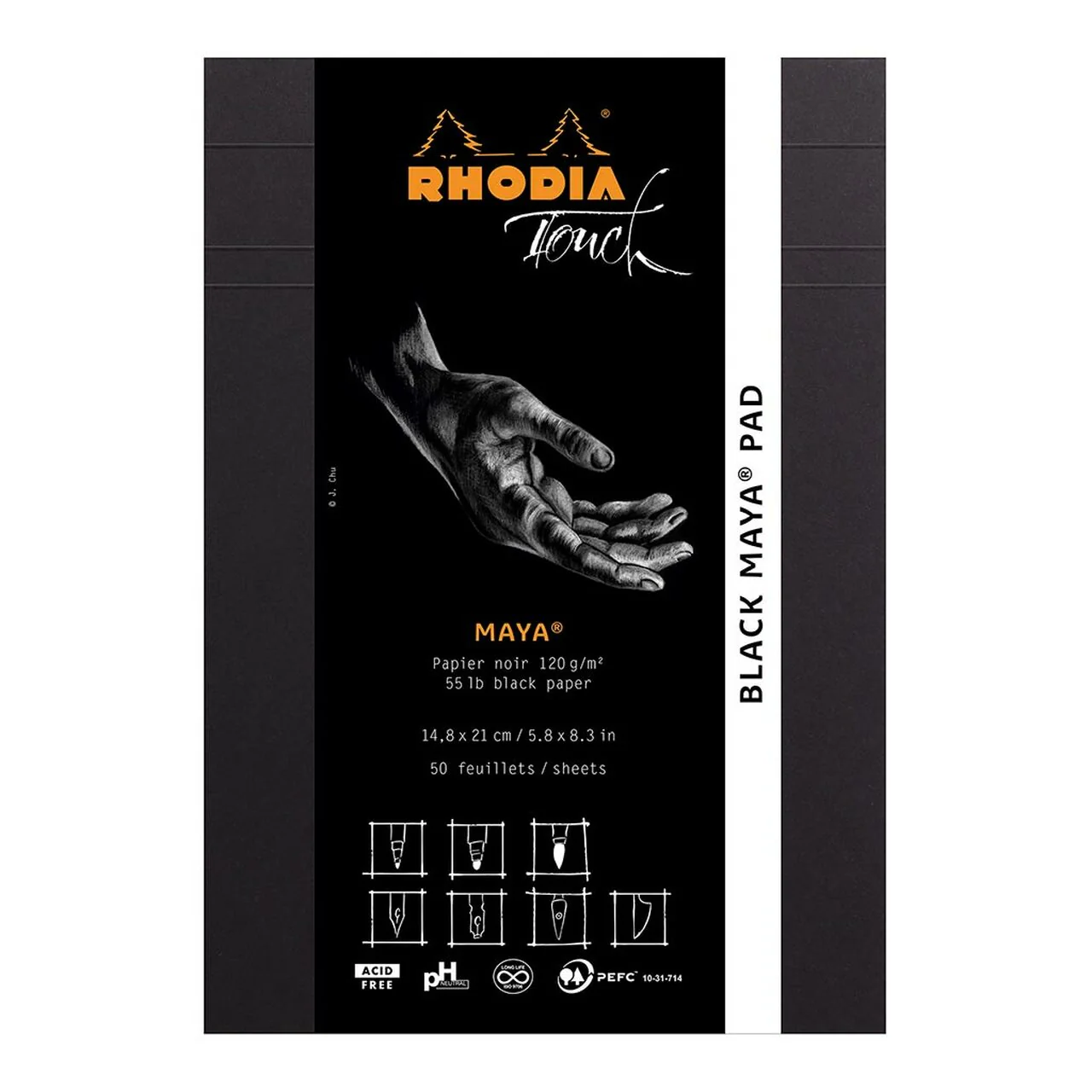 Rhodia Touch Maya Black Pad A5 - Nail Gallerys