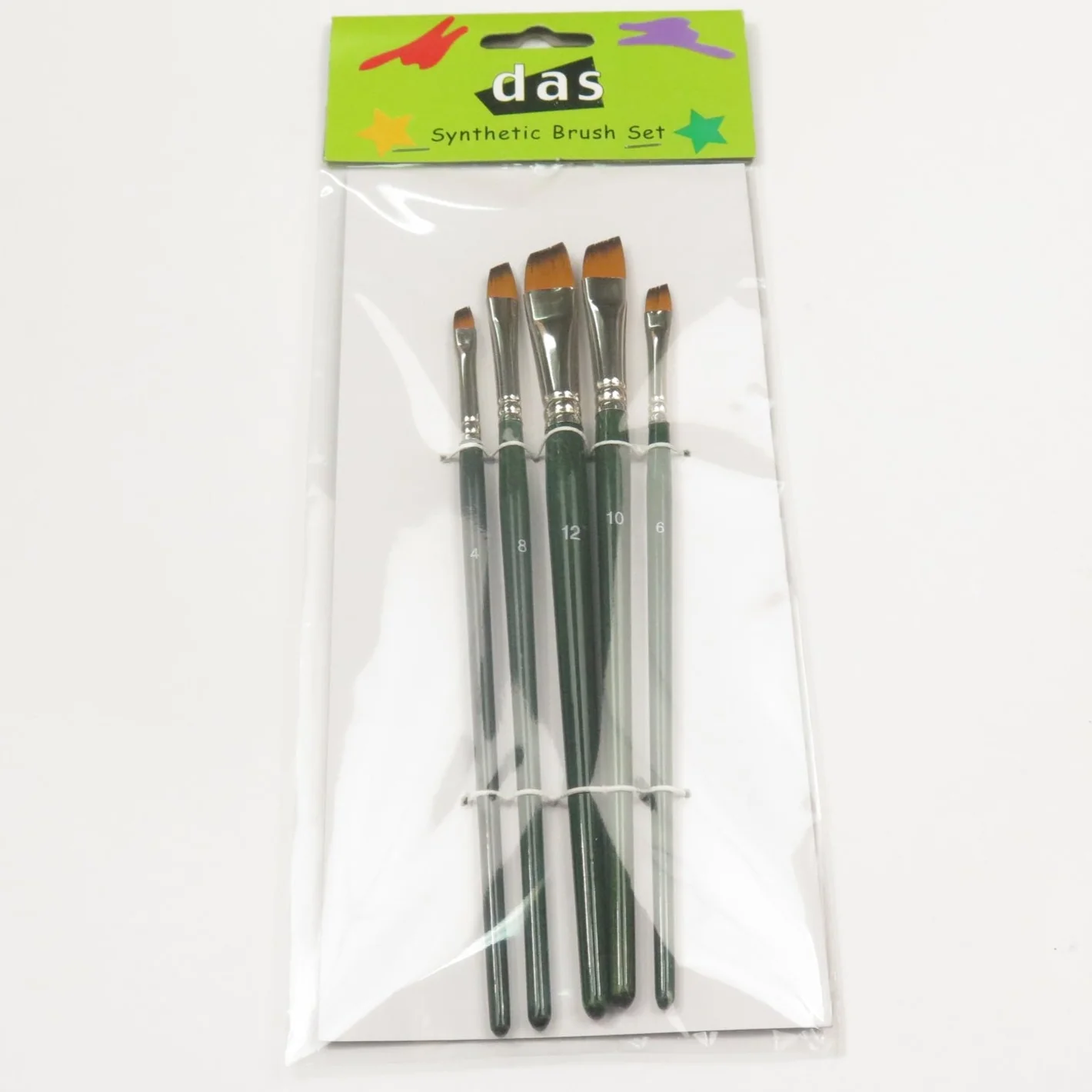 Das 8303 Angular Synthetic Paint Brush Set Of 5 Assorted Sizes - Nail Gallerys