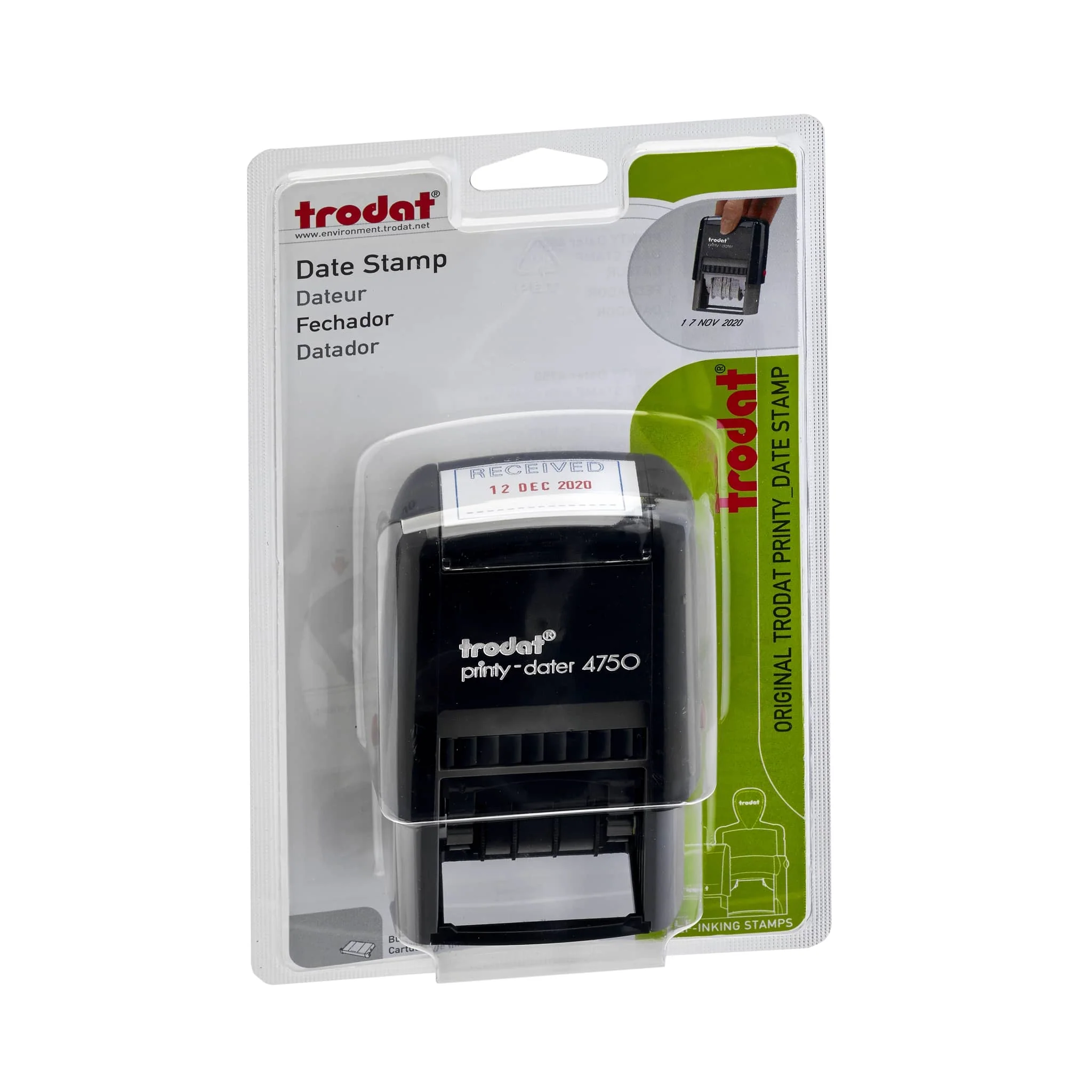 Trodat Printy Dater 4750/1 Recd Clamshell - Nail Gallerys