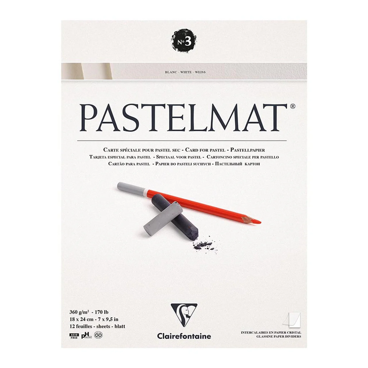 Clairefontaine Pastelmat Pad No. 3 12 Sheets - Nail Gallerys