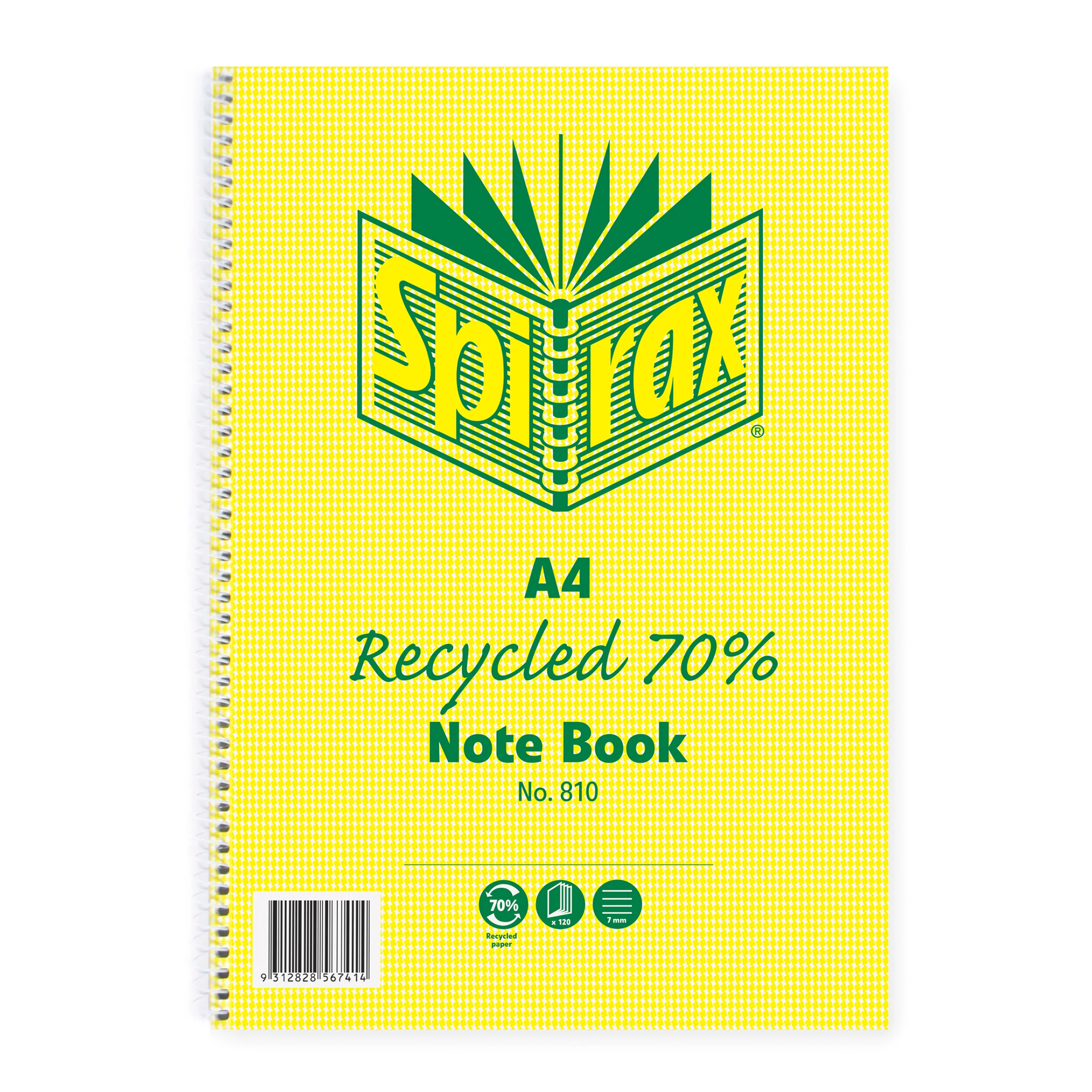Spirax 810 Recycled Notebook A4 120 Page - Pack Of 5 - Nail Gallerys
