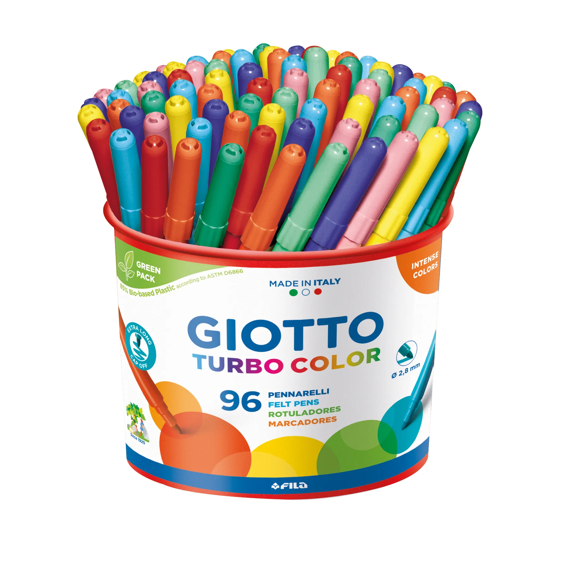 Giotto Turbo Color Markers Assorted Pot of 96 - Nail Gallerys
