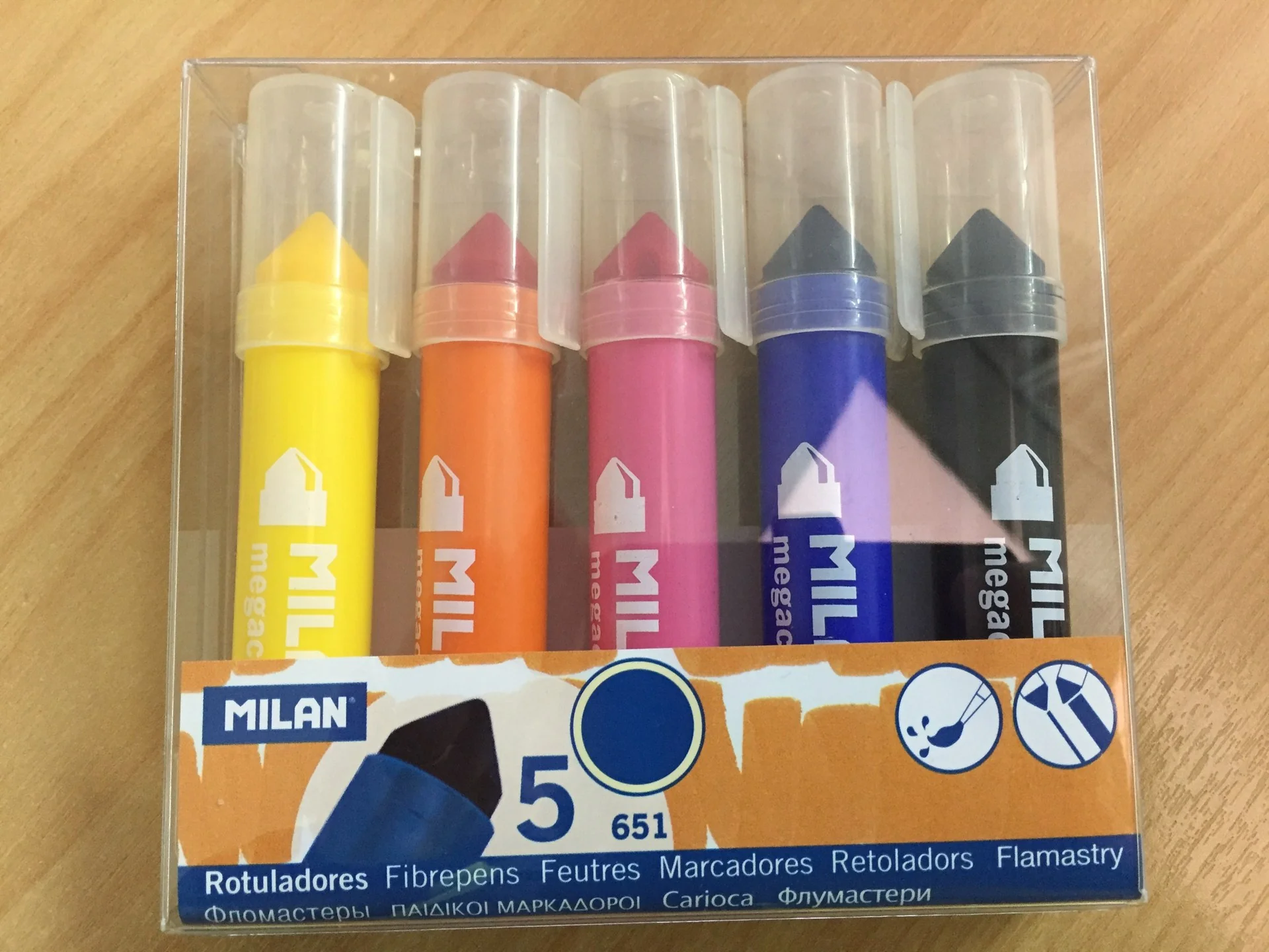 Milan Fibre Pens Megacolour Set Of 5 - Nail Gallerys