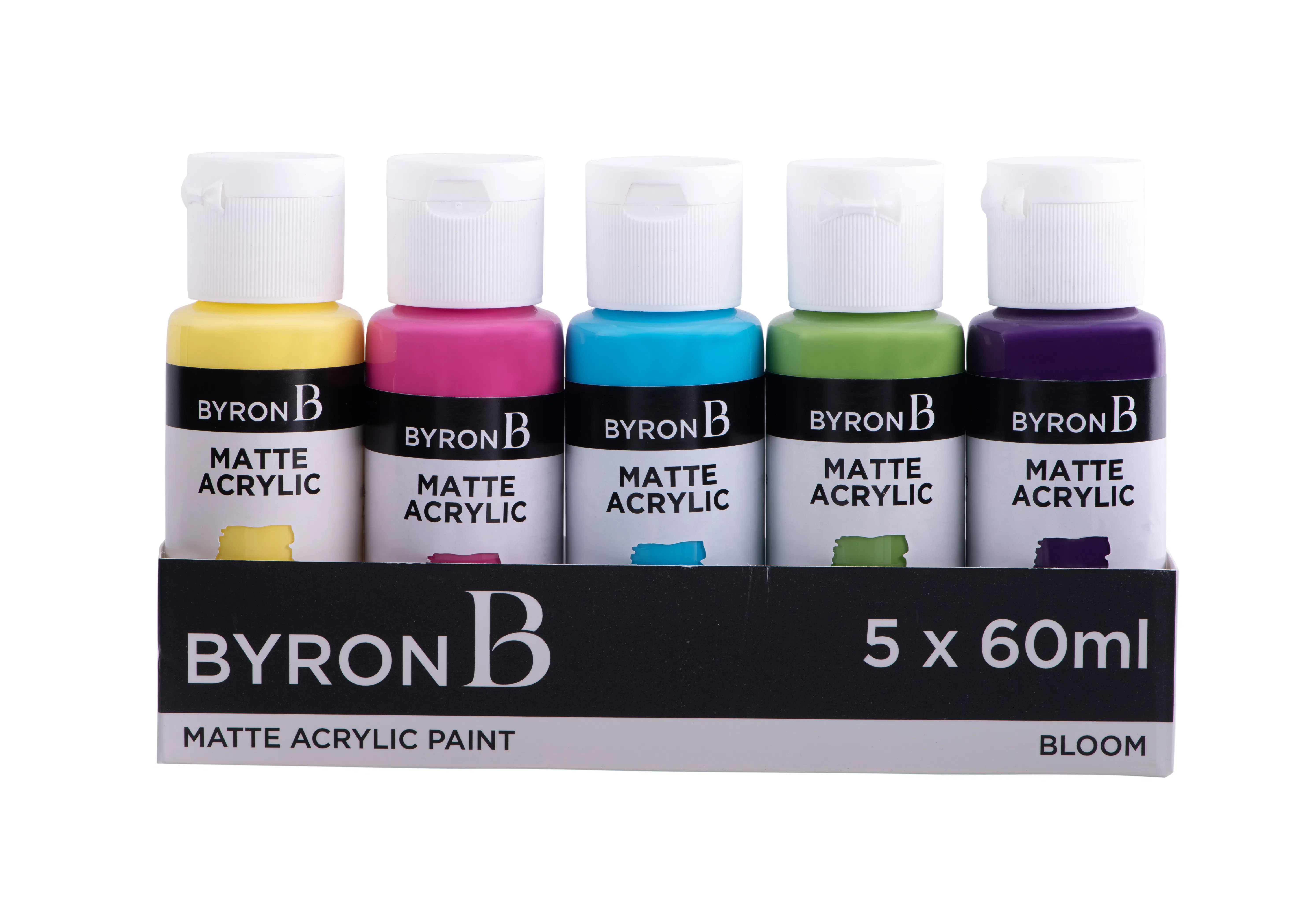 Jasart Byron Matte Acrylic 59ml Paints Set of 5 Bloom Colours - Nail Gallerys