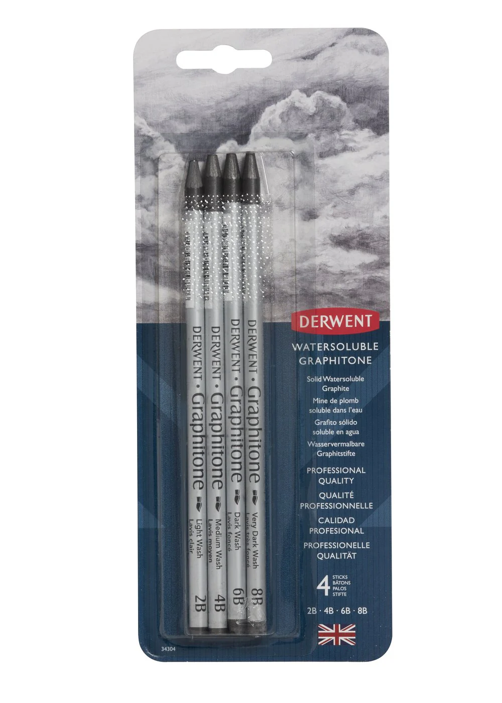 Derwent Watersoluble Graphitone Blister Pack Of 4 - Nail Gallerys