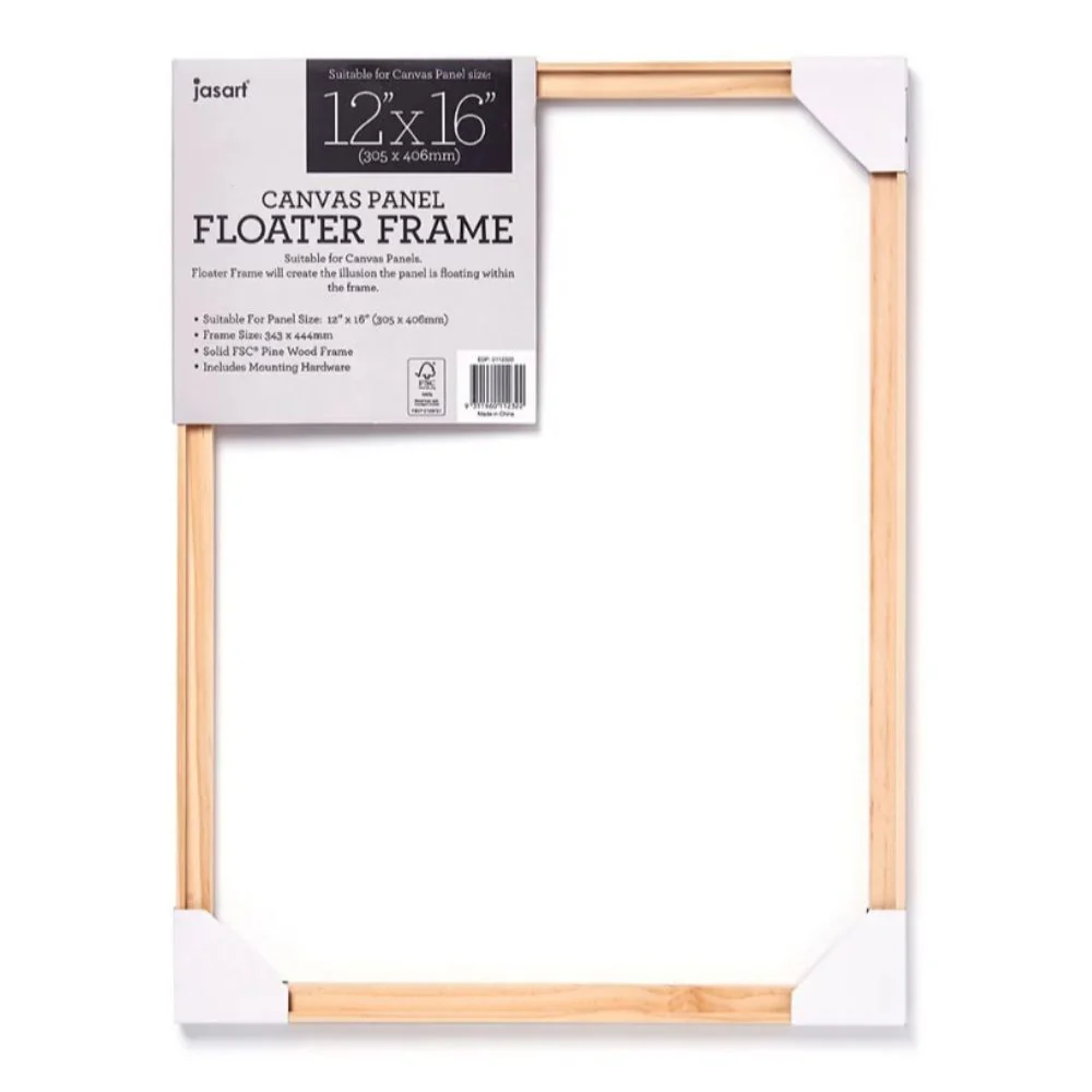 Jasart Canvas Panel Floater Frame 12X16 Inch Natural - Pack of 10 - Nail Gallerys
