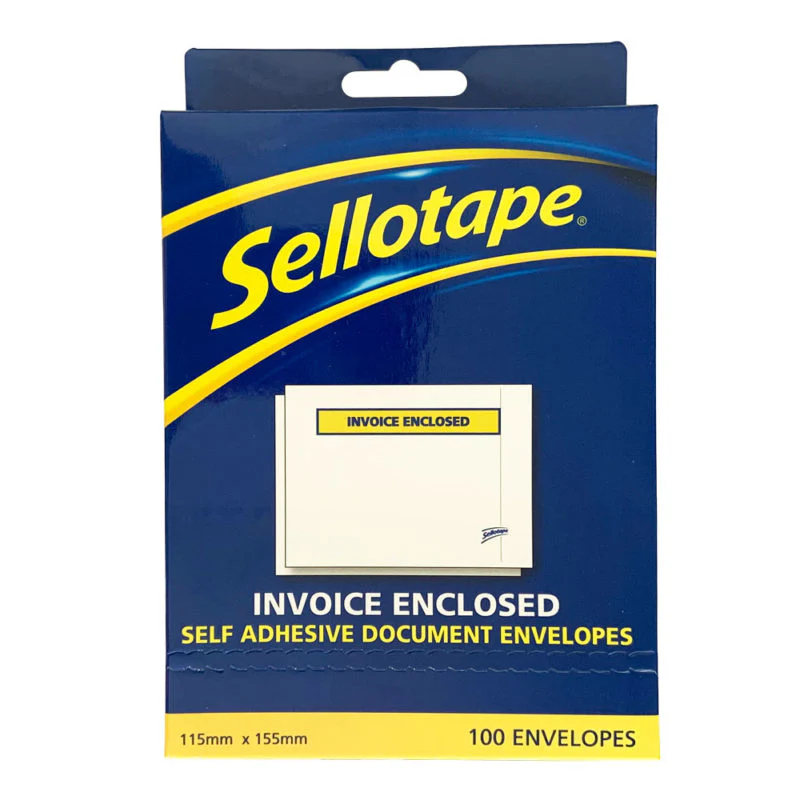 Sellotape Labelopes Invoice Enclosed 115x155mm - Nail Gallerys