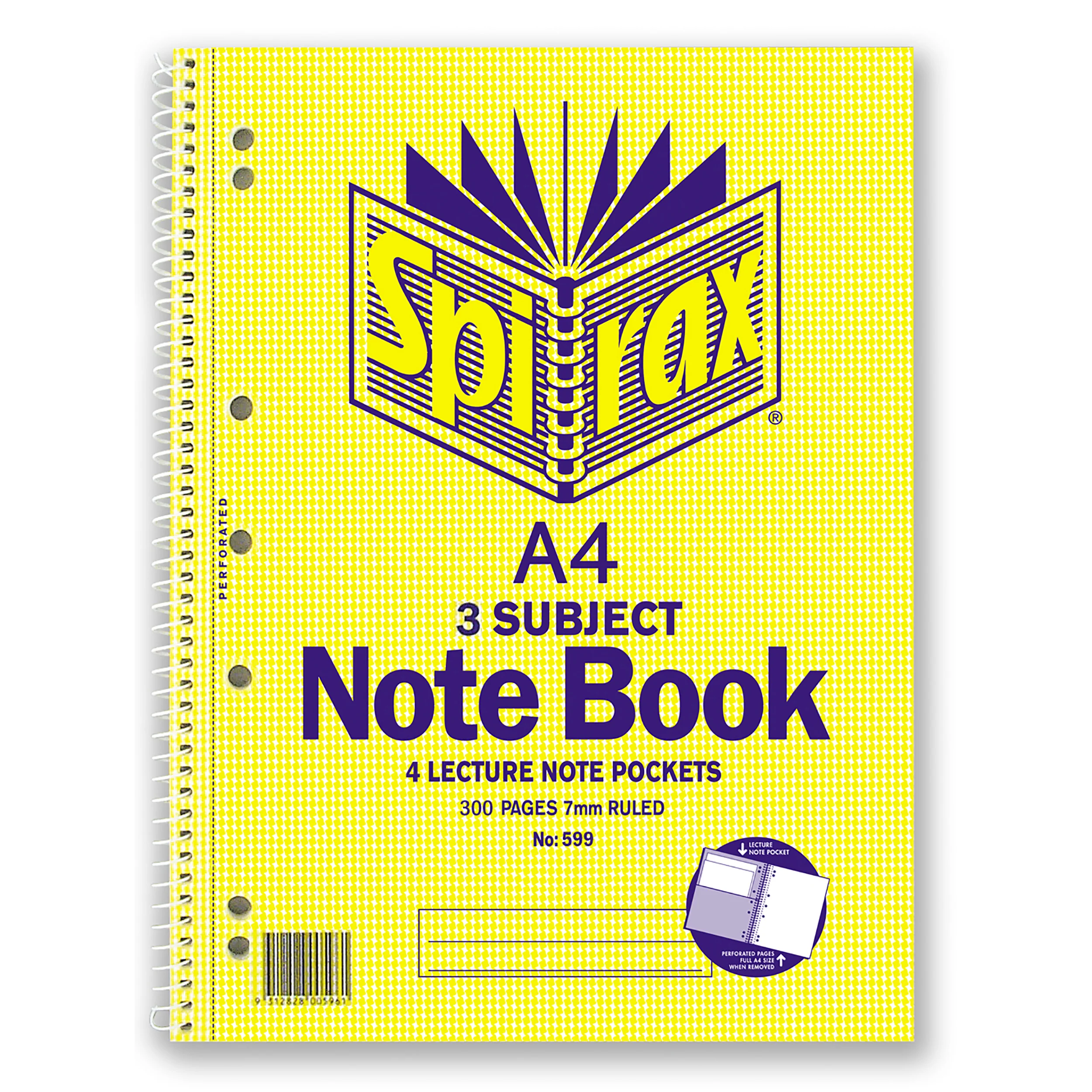 Spirax 599 3 Subject Notebook A4 300 Page - Pack Of 5 - Nail Gallerys