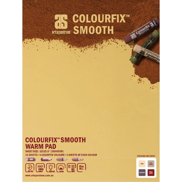 Art Spectrum Colourfix Smooth Pad 12 Sheet - Warm Colour - Nail Gallerys