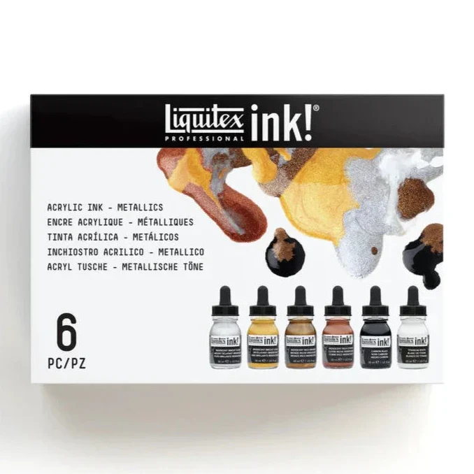 Liquitex 30ml Acrylic Inks Metallics Set Of 6 - Nail Gallerys