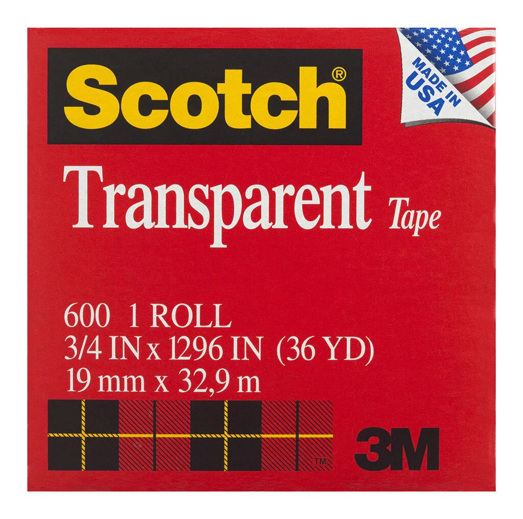 Scotch Transparent Tape 600 19mm X 32.9m Boxed Refill Roll - Nail Gallerys