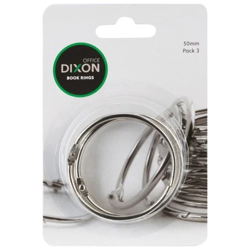Dixon Book Rings Size 50mm 3 Pack Silver - Nail Gallerys