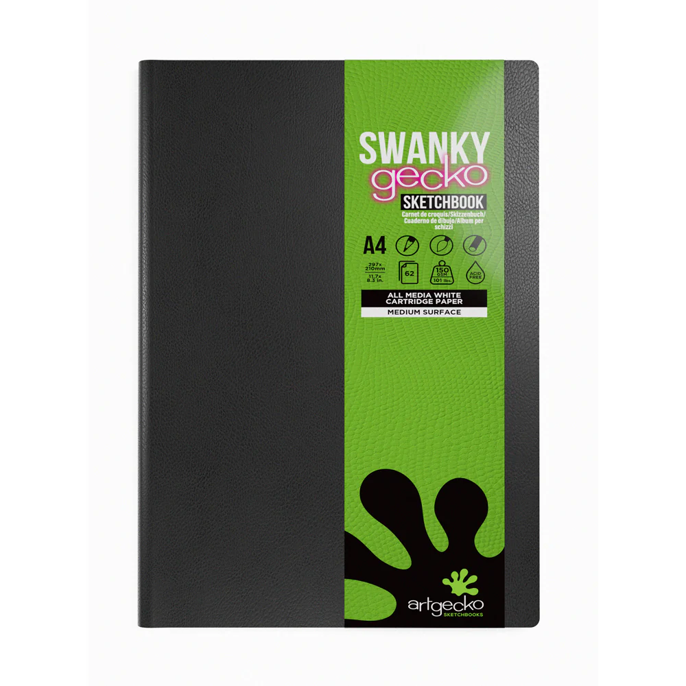 Artgecko 124 Page 62 Sheet 150gsm White Swanky Sketch Journals - Nail Gallerys