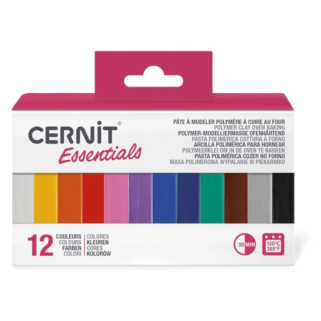 Cernit Mini Blocks 25g Essentials Polymer Clay Set of 12 - Nail Gallerys