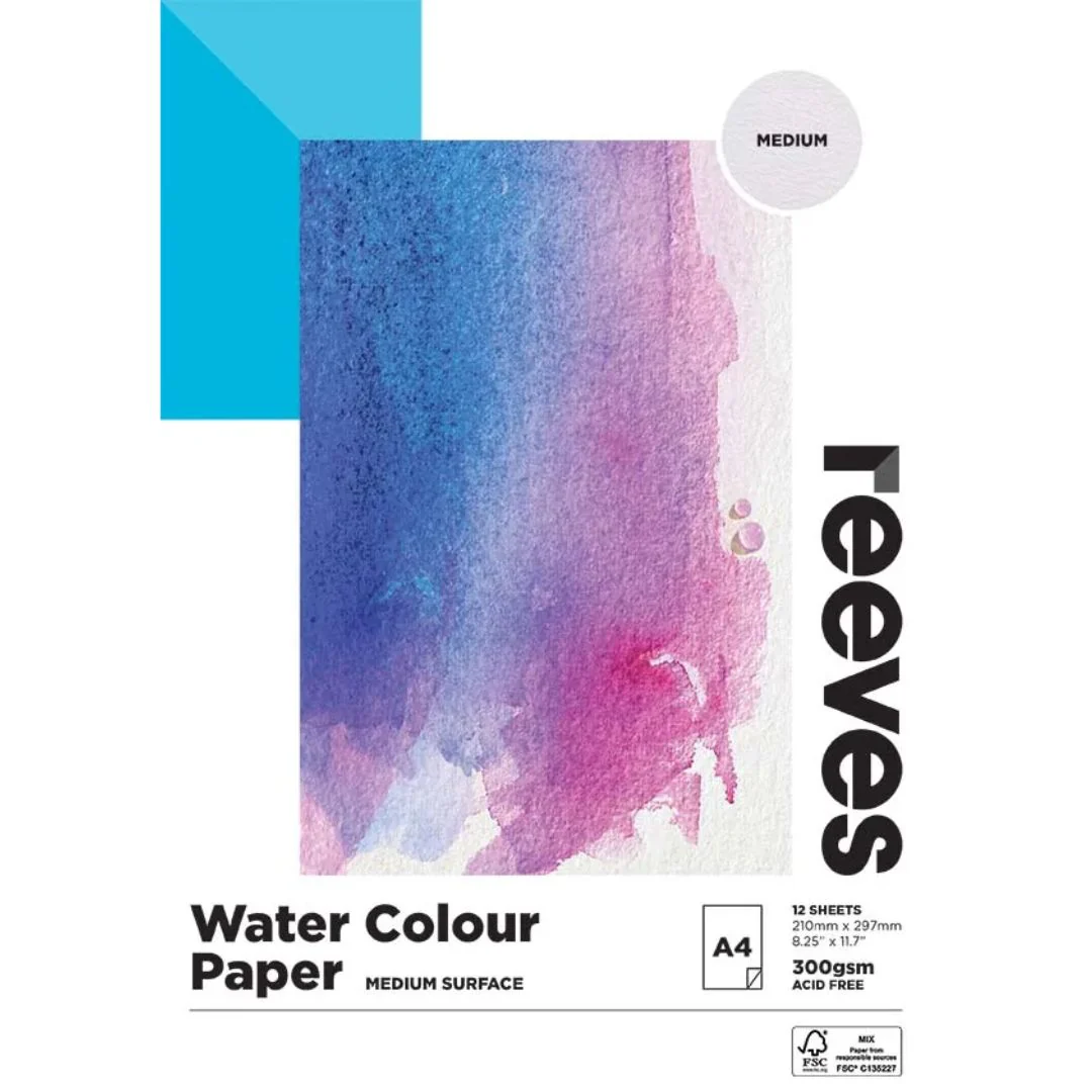Reeves Watercolour 300gsm 12 Sheet Pads - Nail Gallerys