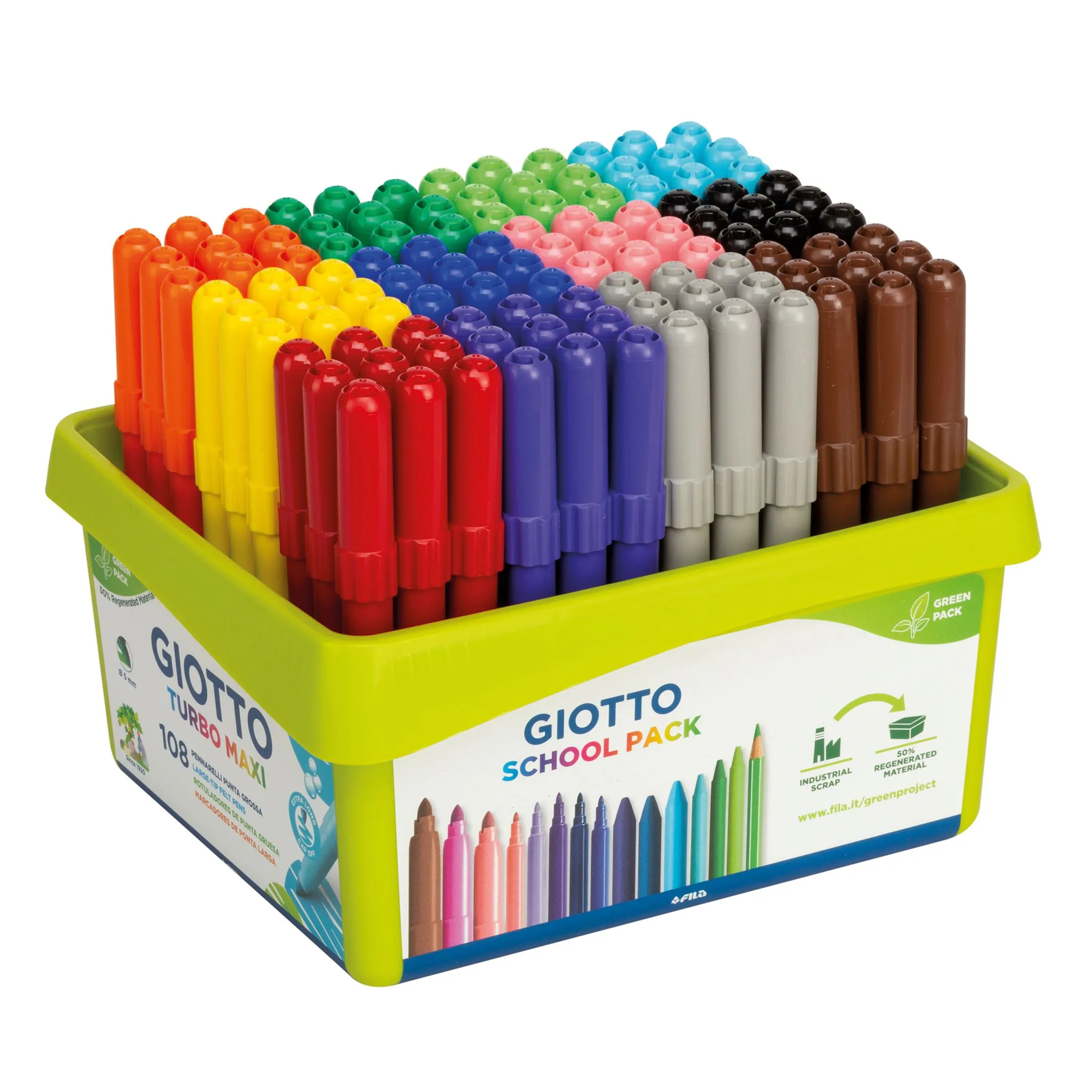 Giotto Turbo Maxi Markers Schoolpack of 108 - Nail Gallerys