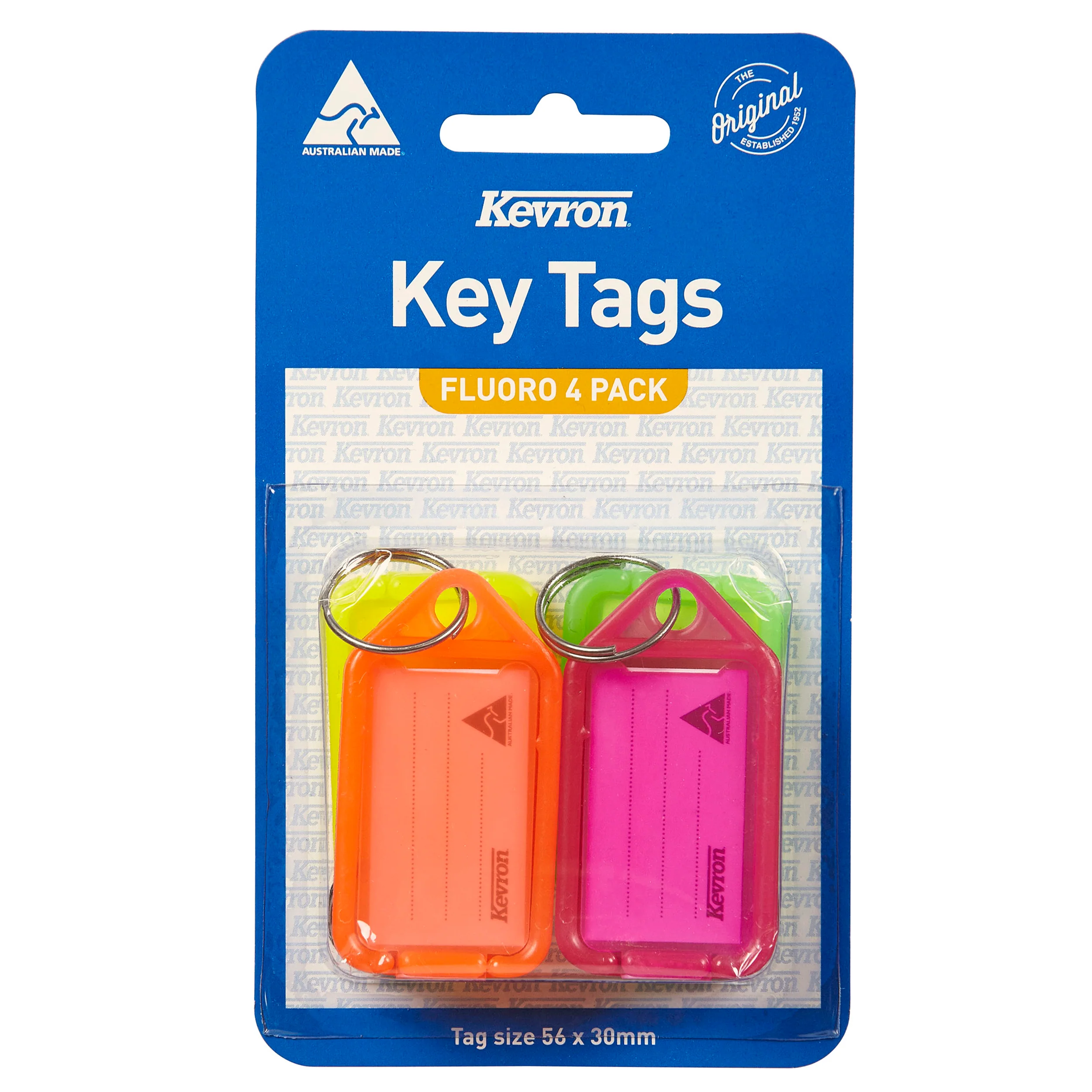 Kevron Id38 Keytags Fluoro Assorted Pack Of 4 - Nail Gallerys